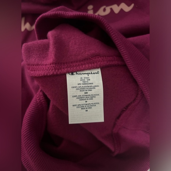 Champion X-Small new with tags purple hoodie. - Picture 5 of 5